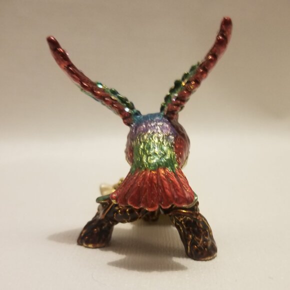 Swarovski-style bejeweled hummingbird-shaped trinket box - Picture 7 of 13